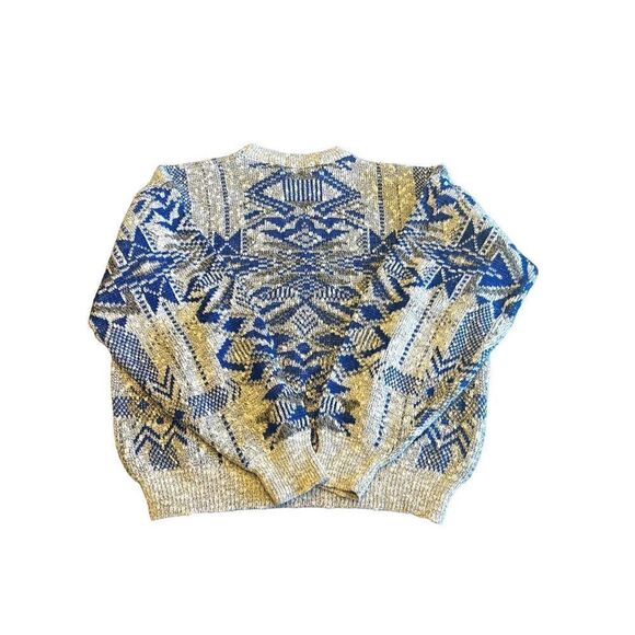 Vintage 80’s Mcgregor medium grandpa blue gray Nordic Scandinavian sweater - Picture 3 of 6